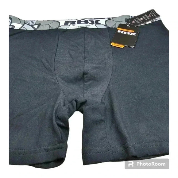 RBX Boxer Briefs black&gray  6" inseam NWT Large - Picture 5 of 7
